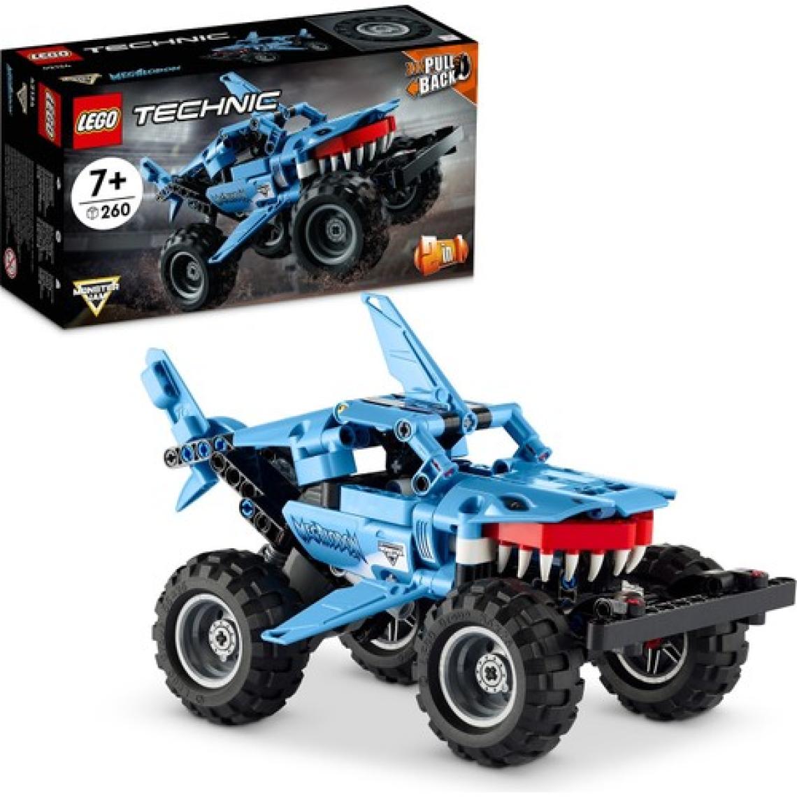 LEGO® Technic Monster Jam# Megalodon# 42134 # 7 Yaş ve Üzeri Araçları Seven Çocuklar İçin 2#si 1 Arada Yaratıcı Oyuncak Model Yapım Seti (260 Parça)