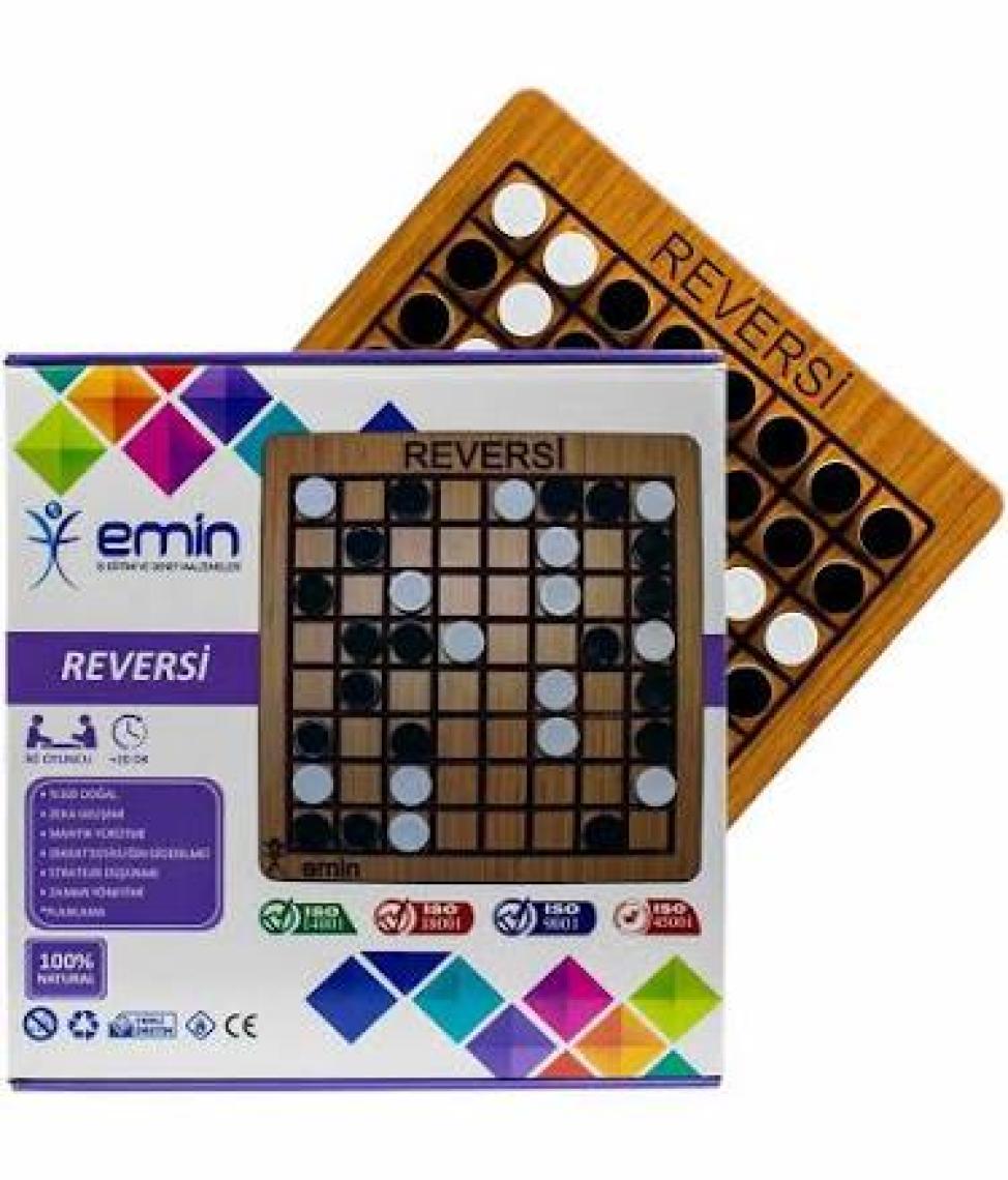 Emin İş Eğitimi Ahşap Reversi Zeka ve Strateji Oyunu