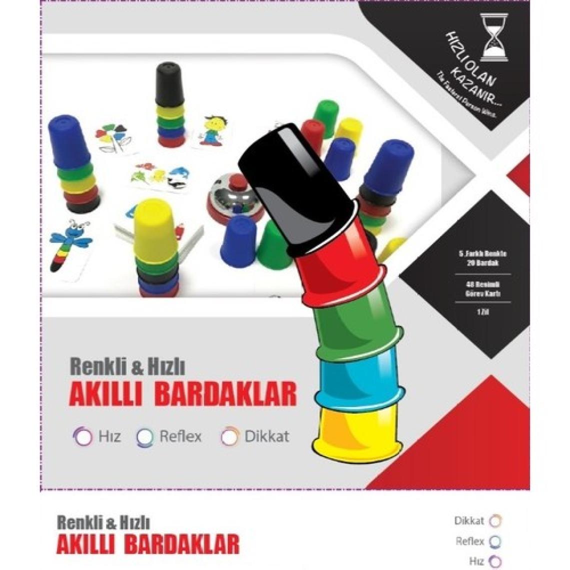 Ritoys Renkli ve Hızlı Süper Pratik Akıllı Bardaklar Eğitici Zeka Oyunu Çocuk ve Aile Kutu Oyunu