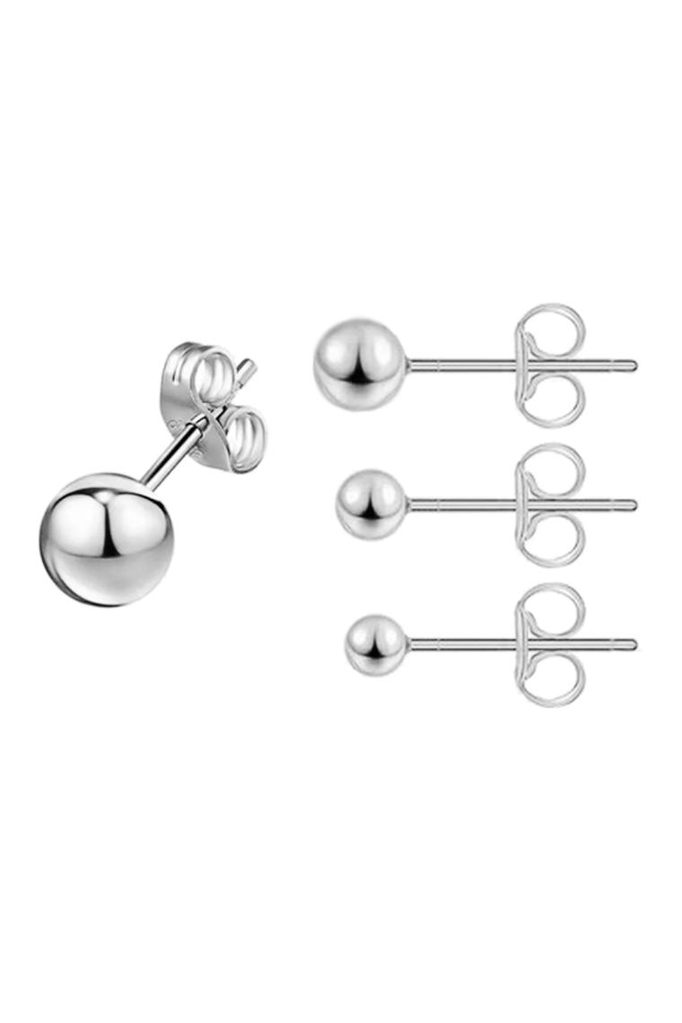 Chavin Yuvarlak Gri 3/4/5 Mm. Set Bayan Erkek Çelik Küpe EP12BY