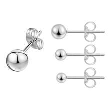 Chavin Yuvarlak Gri 3/4/5 Mm. Set Bayan Erkek Çelik Küpe EP12BY