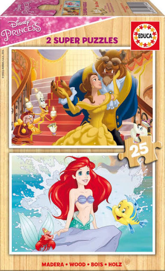 Educa Puzzle Disney Princesses 2 X 25 Parça Ahşap Puzzle