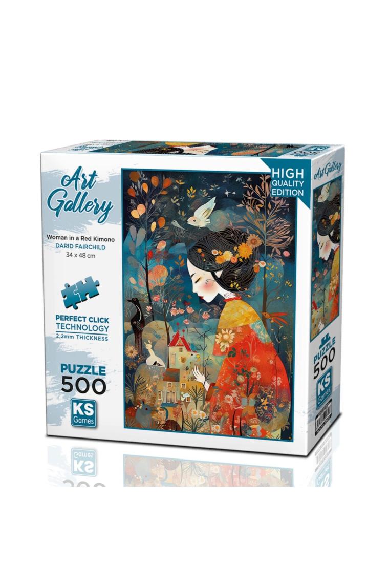 Ks Games A Woman In Red Kimono Puzzle 500 Parça 20070