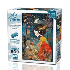 Ks Games A Woman In Red Kimono Puzzle 500 Parça 20070