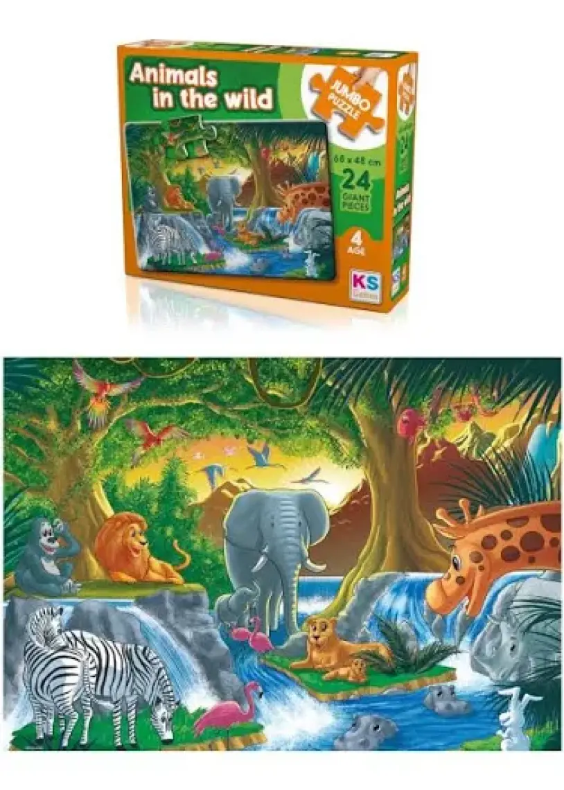 KS Games Animal In The Wild 24 Parça Jumbo Boy Puzzle