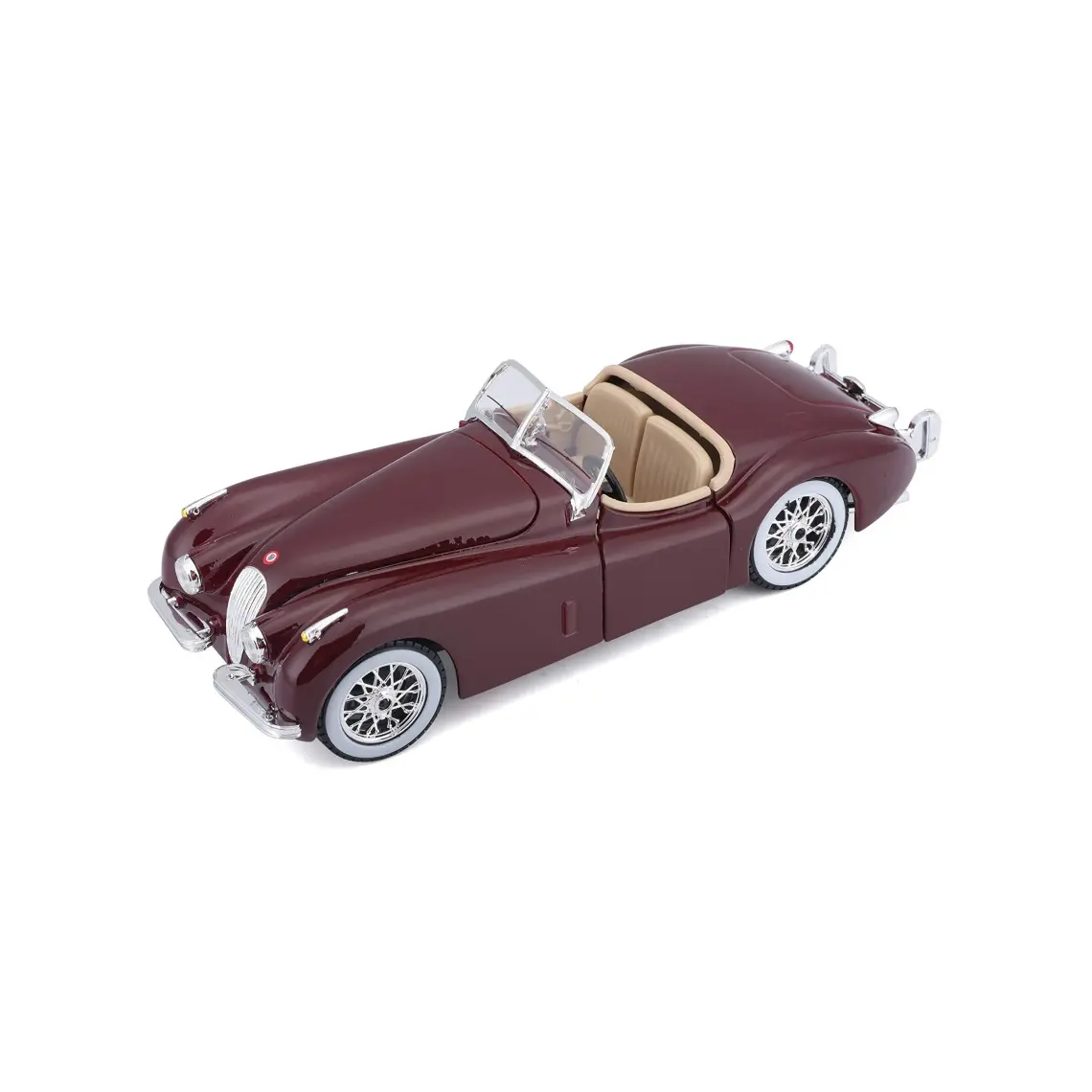 Burago 1/24 Ölçek 1951 Jaguar XK 120 Roadster Klasik Model Araba - Kırmızı