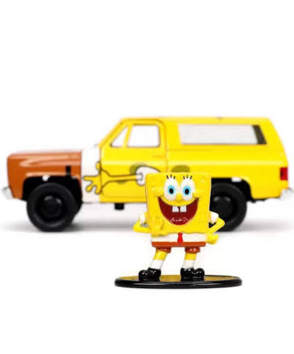 Jada Toys 1980 Chevy K5 Blazer Aracı ve Sponge Bob Figür, 13.5 Cm, Serbest Tekerlekli