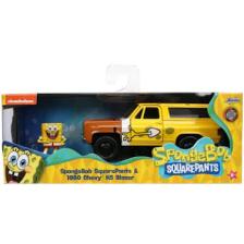 Jada Toys 1980 Chevy K5 Blazer Aracı ve Sponge Bob Figür, 13.5 Cm, Serbest Tekerlekli