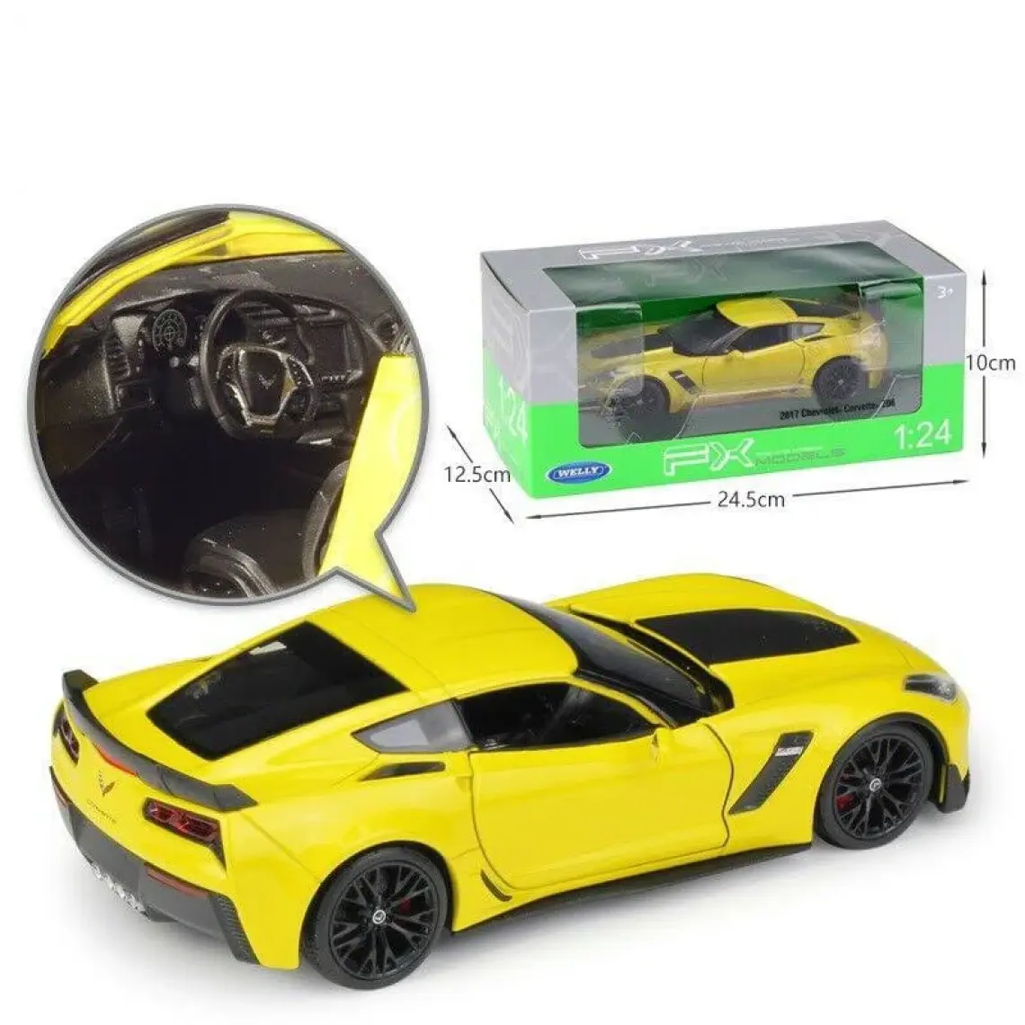 Welly 1:24 2017 Chevrolet Corvette Z06 Kırmızı