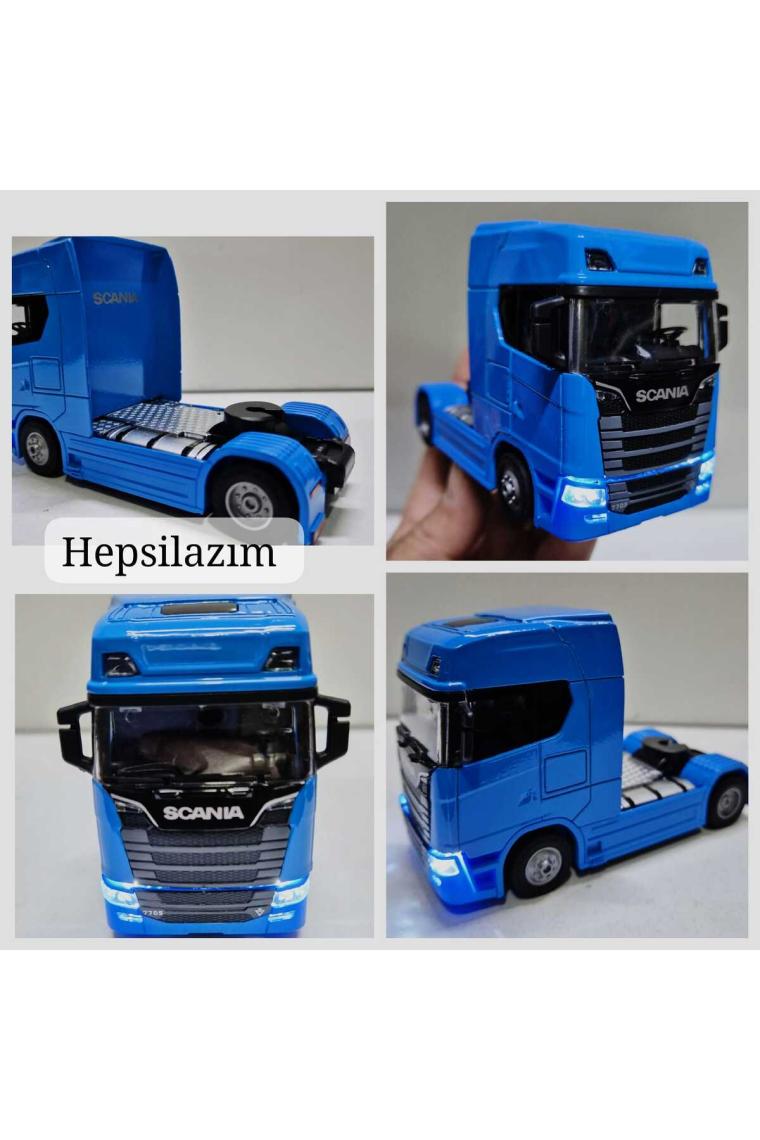 Hepsilazım Oyuncak Tır V8 R730 Taşıyıcı Scania Çekici Kupa S-770 Model Diecast 12 cm Maket Koleksiyon
