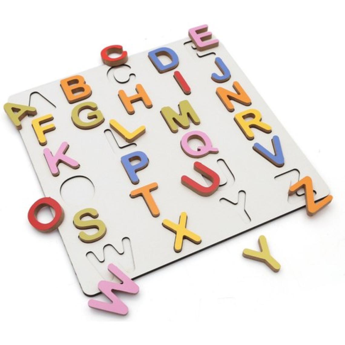 Hamaha Wooden Toys Doğal Ahşap Eğitici Oyuncak Renkli Kabartmalı Harfler HMH-116
