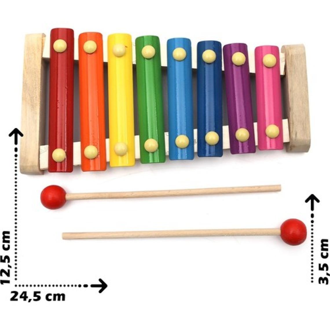 Hamaha Wooden Toys Doğal Ahşap Eğitici Oyuncak 8 Nota 8 Ton 8 Tuşlu Ksilofon HMH-024