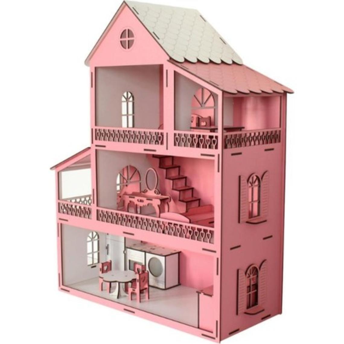 Woody Life Woodylife Ahşap Barbi Bebek Oyun Evi Tüm Eşyalar Dahil 80CM