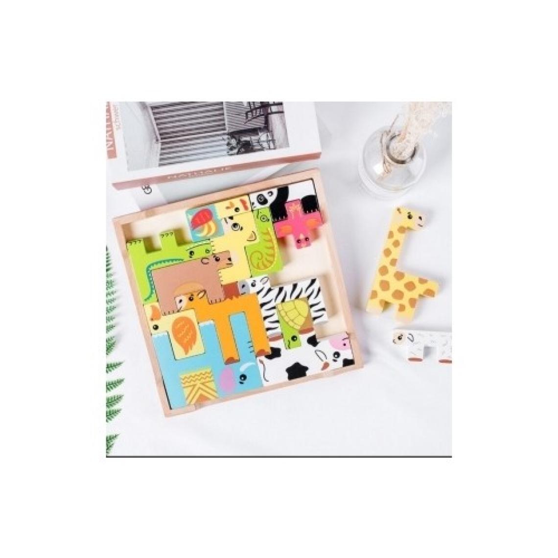 Ankebut Renkli 15 Hayvanlı Geometrik Puzzle