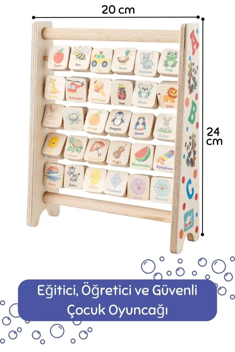 Bemi Montessori Ahşap Alfabe Abaküs