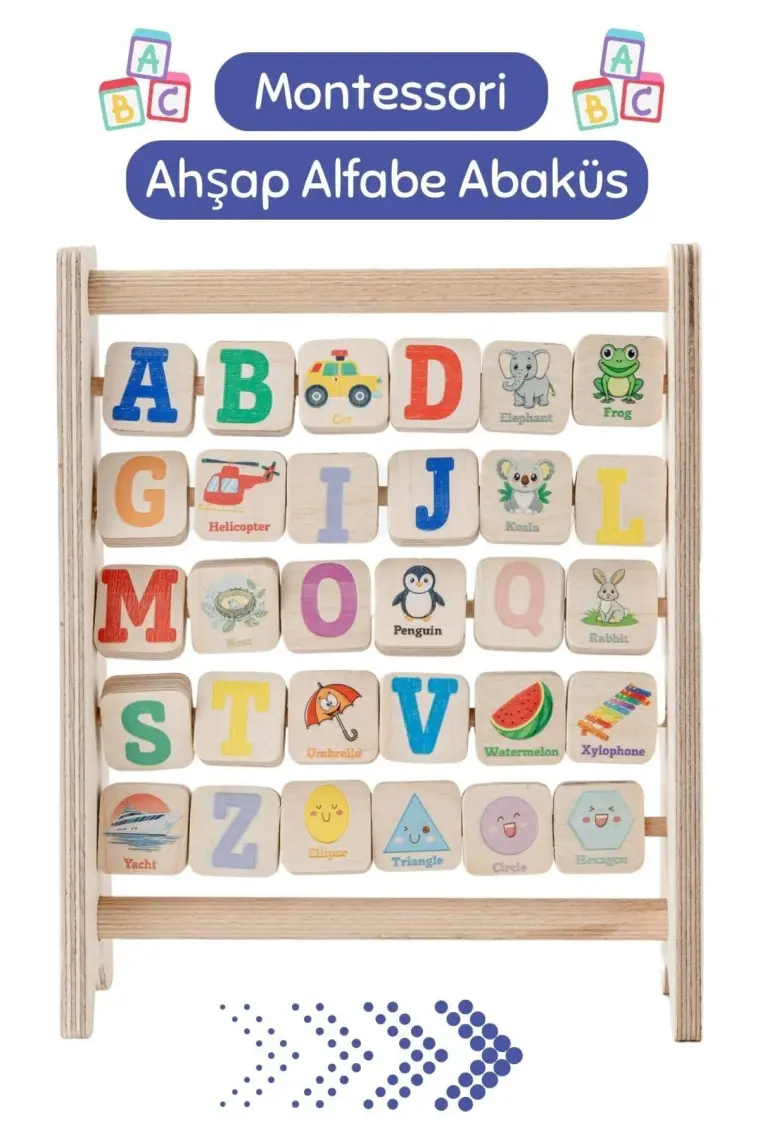 Bemi Montessori Ahşap Alfabe Abaküs
