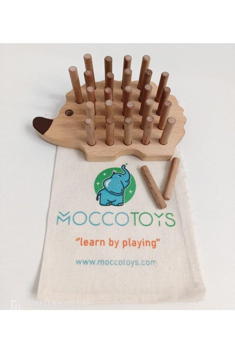 Moccotoys Montessori Tak Çıkar Ahsap Kirpi Oyunu