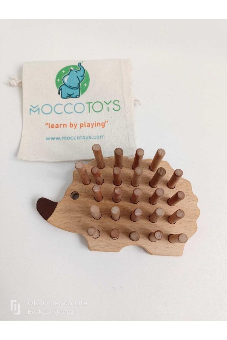 Moccotoys Montessori Tak Çıkar Ahsap Kirpi Oyunu