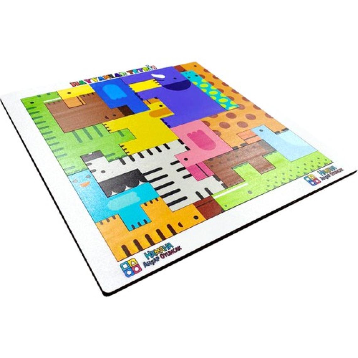 Hamaha Eğitici Ahşap Oyuncak Hayvanlar Animals Puzzle Yapboz Bultak Tetris