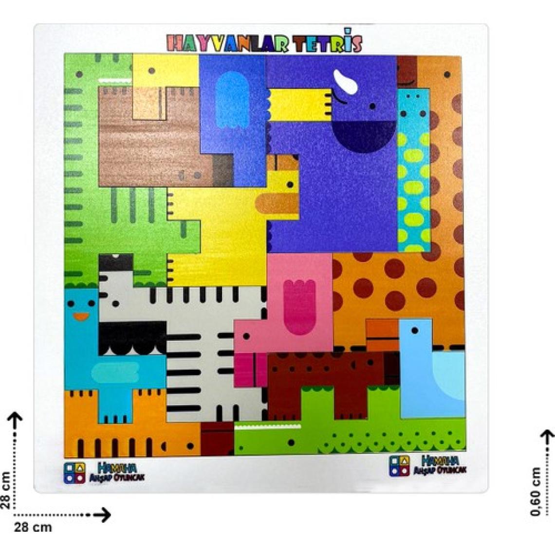 Hamaha Eğitici Ahşap Oyuncak Hayvanlar Animals Puzzle Yapboz Bultak Tetris