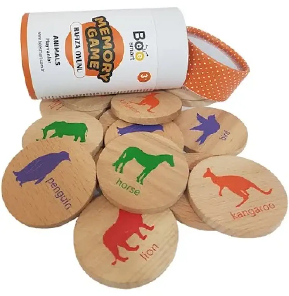 Bee Smart Memory Game Animals - Ahşap Hayvanlar