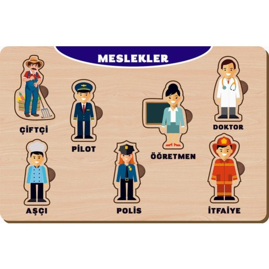 Maketçiniz Ahşap Bul Tak Eğitici Yapboz Meslekler