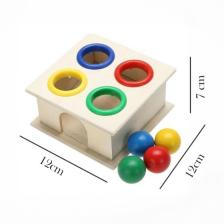 Hamaha Wood Kids Ahşap 4'lü Çekiç Oyunu Hammer Case Çekiçli Tak Çak Oyunu