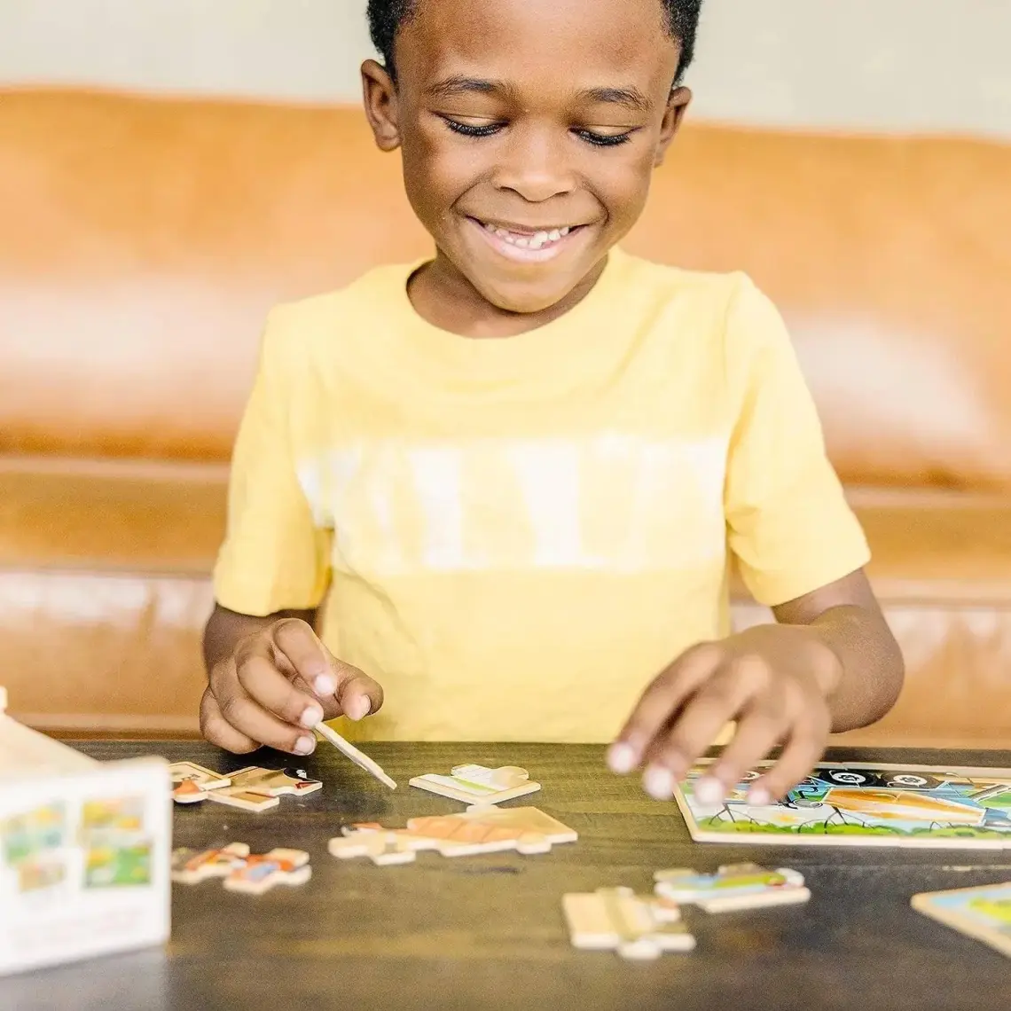 Melissa&Doug Ahşap 12x4 Yapboz Seti - İnşaat Araçları