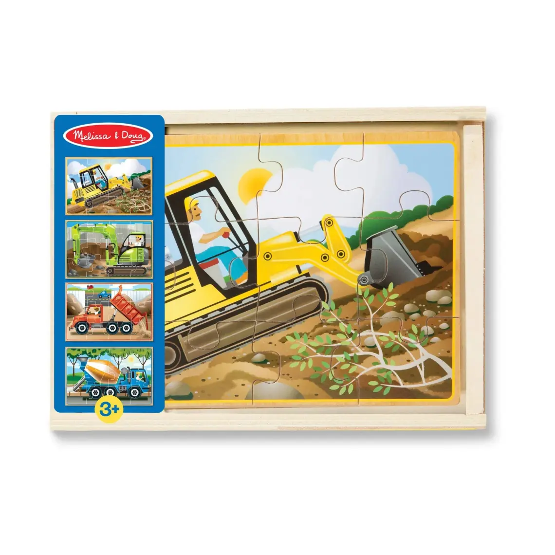 Melissa&Doug Ahşap 12x4 Yapboz Seti - İnşaat Araçları