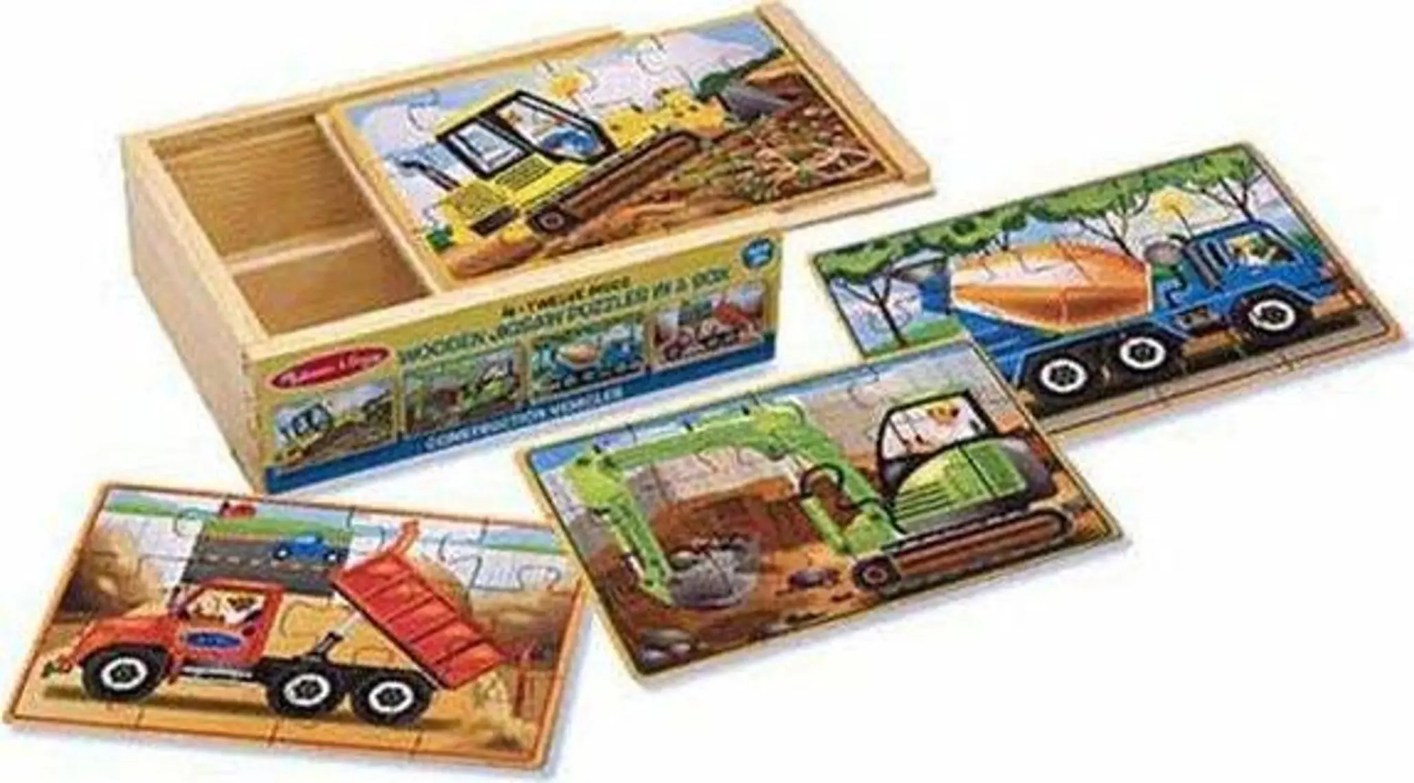 Melissa&Doug Ahşap 12x4 Yapboz Seti - İnşaat Araçları