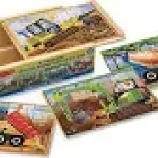 Melissa&Doug Ahşap 12x4 Yapboz Seti - İnşaat Araçları