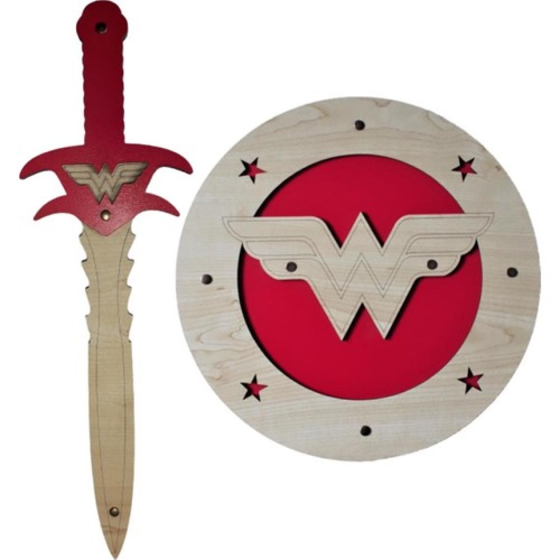 Ahtek Ahşap Oyuncak Seti Wonder Woman Kalkanı Kılıcı ve Ahşap Tor Thor Çekici
