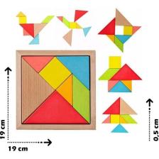 Hamaha Wooden Toys Doğal Ahşap Eğitici Oyuncak 7 Parça Büyük Tangram