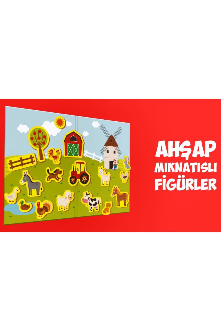 Ahşap Mıknatıslı Çiftlik Oyun Seti (manyetik Oyun Alanı)