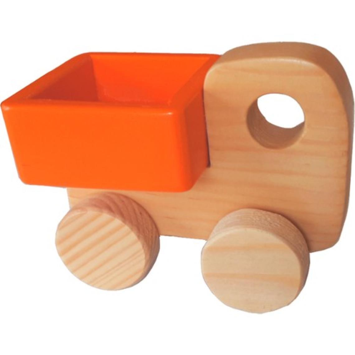 Wood & Joy Doğal Ahşap Kamyonet Hareketli Eğitici Oyuncak  Turuncu