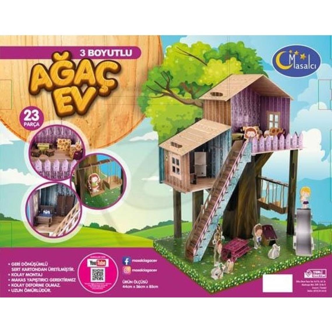 Arnas 3 Boyutlu Karton Maket Ağaç Ev - 23 Parça