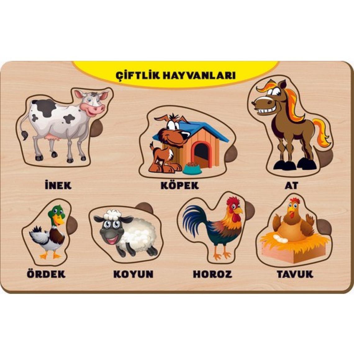 Maketçiniz Ahşap Bul Tak Eğitici Yapboz Çiftlik Hayvanları