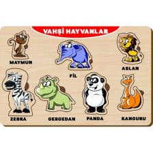 Maketçiniz Ahşap Bul Tak Eğitici Vahşi Hayvanlar