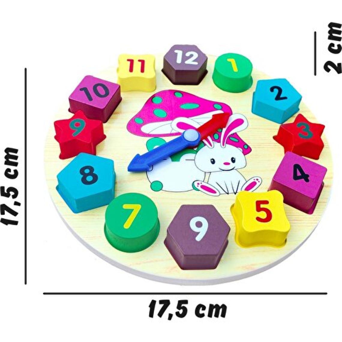 Hamaha Ahşap Eğitici Oyuncak Geometrik Bul Tak Renkli Saat HMH-253