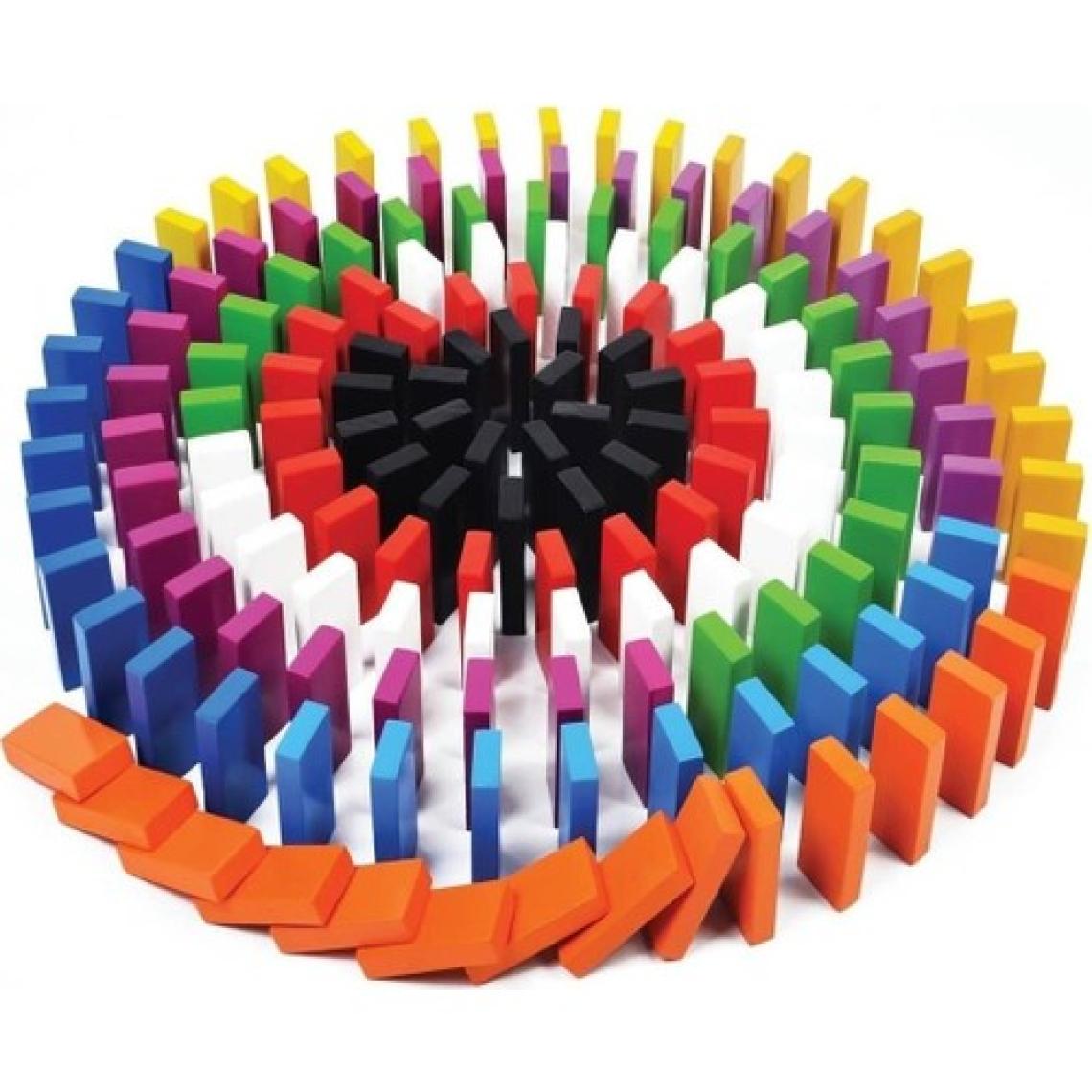 Hamaha Ahşap Domino Taşları 100 Parça Renkli Eğitici Domino