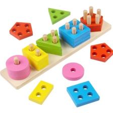 Sinka Ahşap 5'li Geometrik Şekil Eğitici Oyuncak