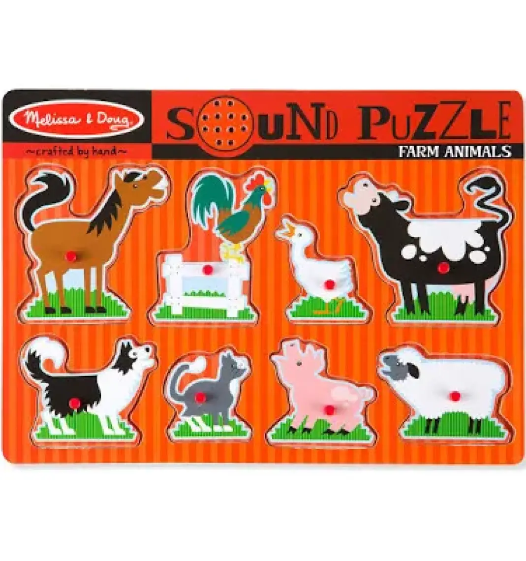 Melissa&Doug Ahşap Sesli Yapboz - Çiftlik Hayvanları