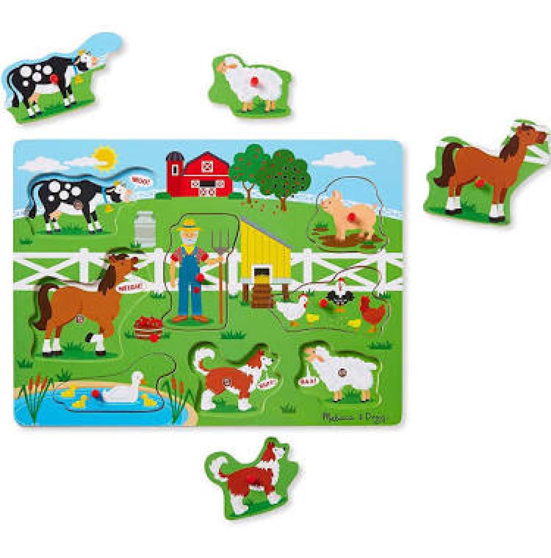 Melissa&Doug Ahşap Sesli Yapboz- Old Macdonal's Farm