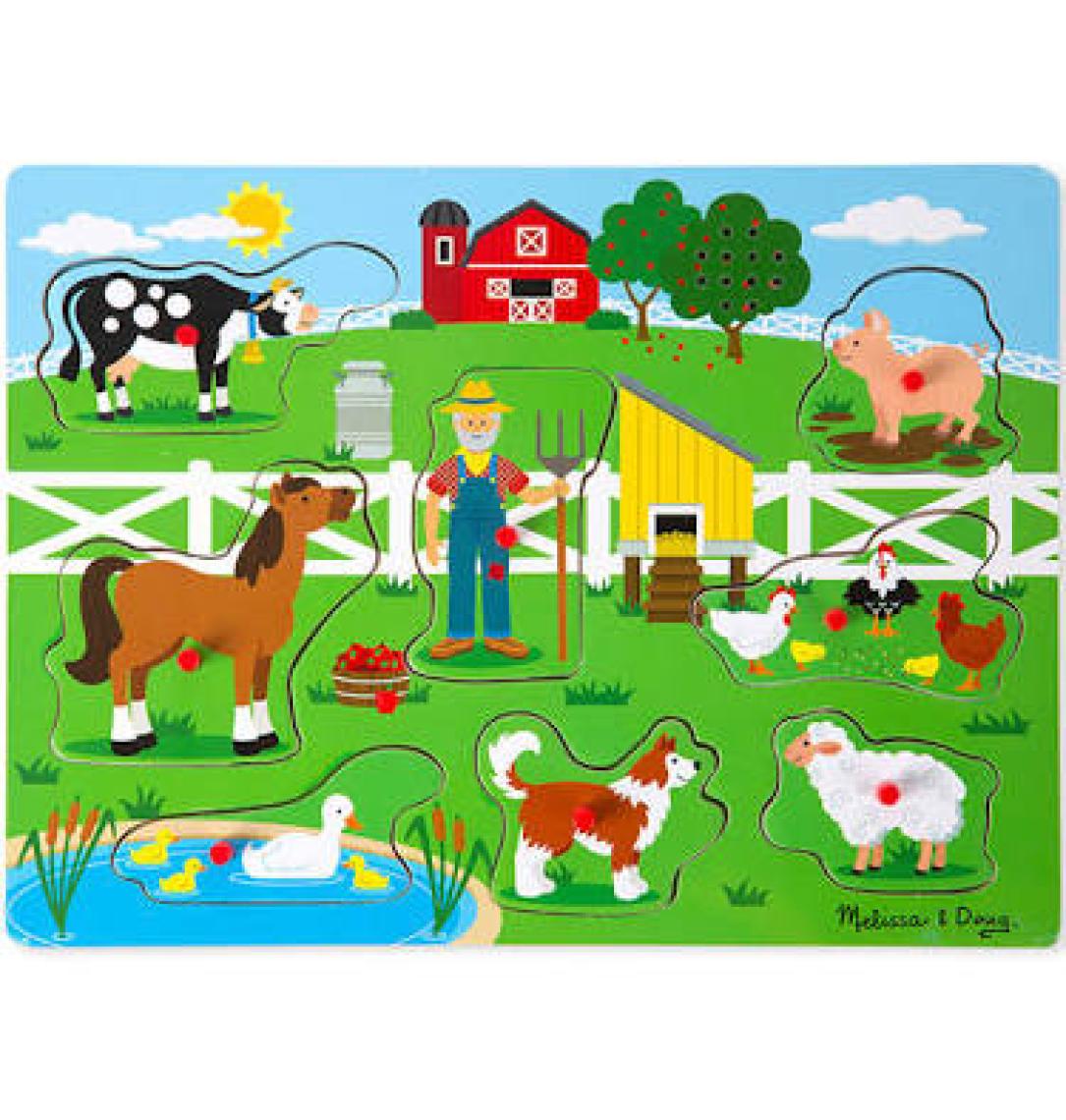 Melissa&Doug Ahşap Sesli Yapboz- Old Macdonal's Farm