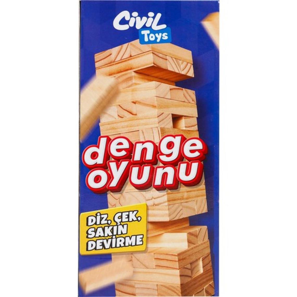 Civil Toys Kutulu Ahşap Denge Oyunu 54 Parça