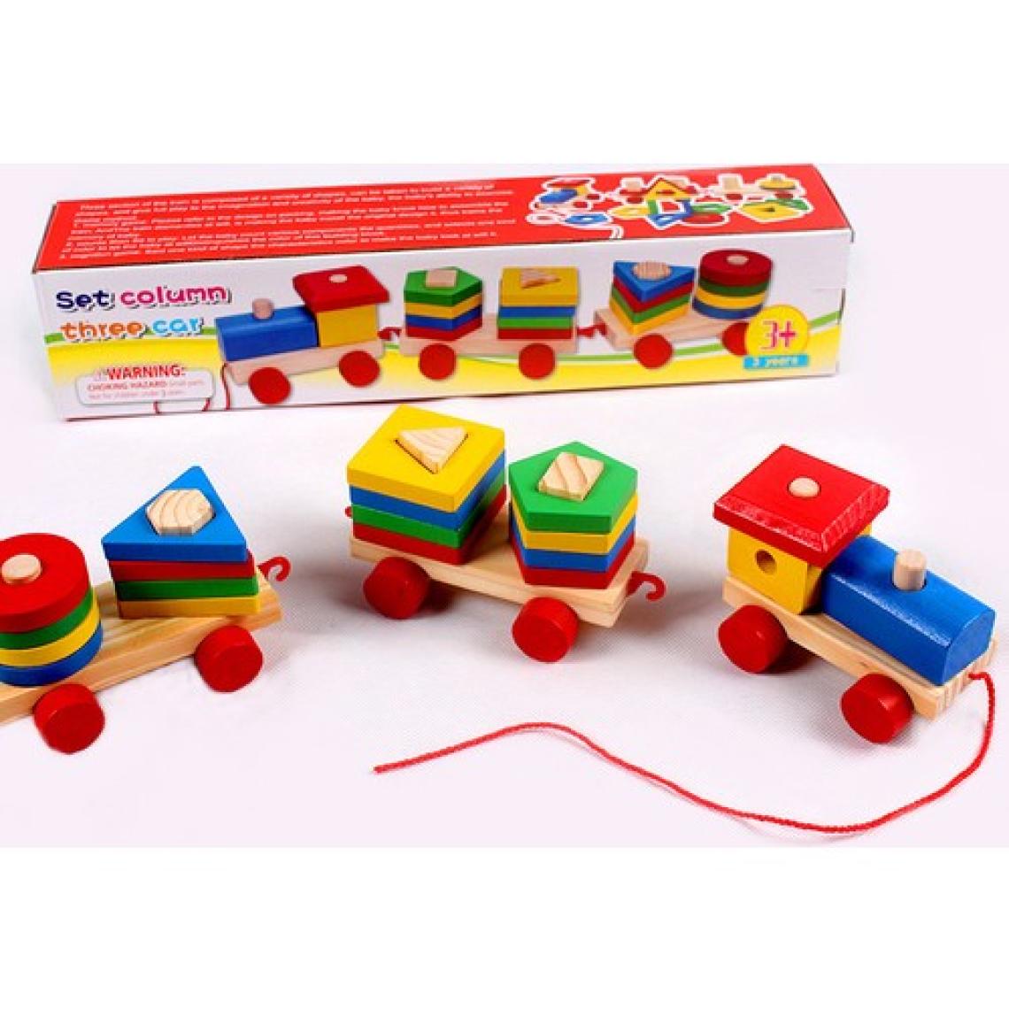 Hamaha Bebek Ahşap Oyuncak Eğitici Geometrik Tren