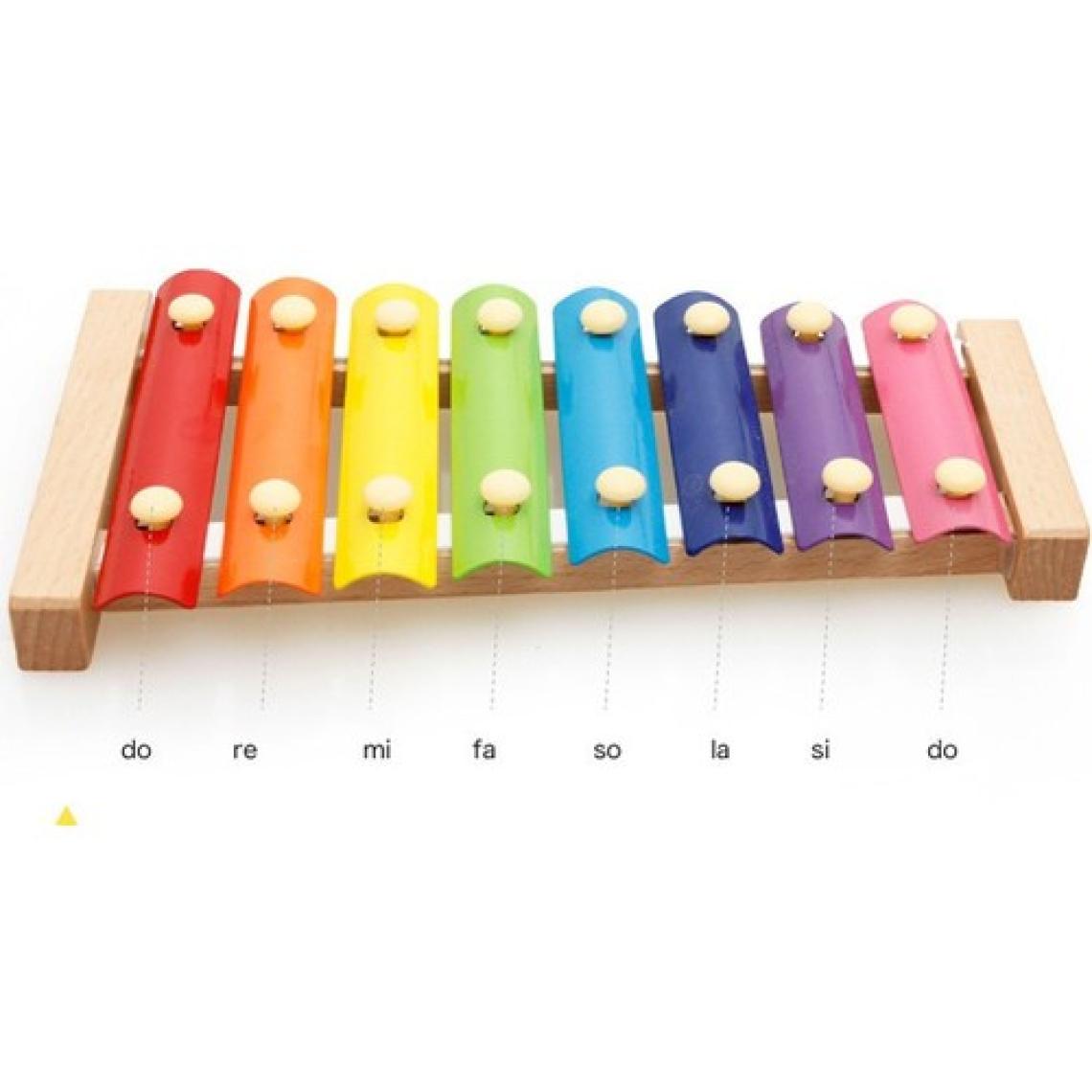 Wooden Toys Eğitici Ahşap Ksilofon 8 Nota 8 Ton 25 cm 8 Tuşlu Sesli Selefon Oyuncak