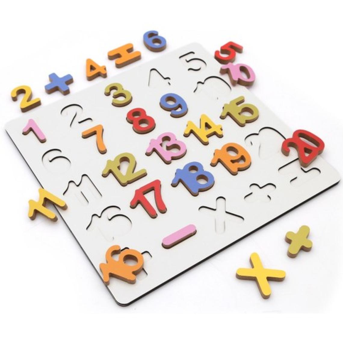 Hamaha Wooden Toys Doğal Ahşap Eğitici Oyuncak Renkli Kabartmalı Sayılar HMH-123