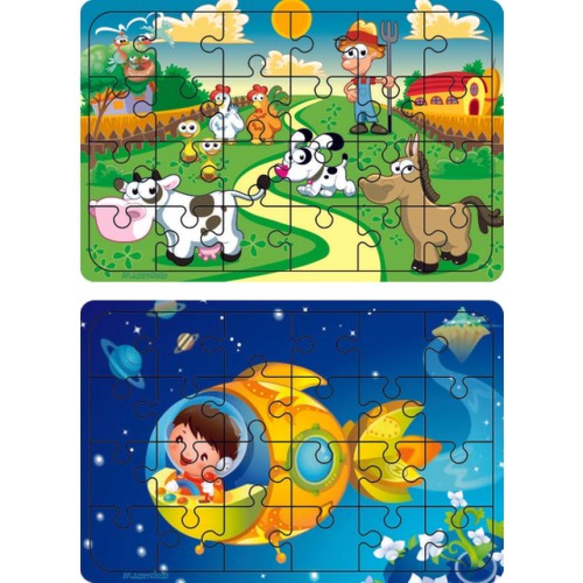 Maketçiniz Ahşap 24 Parça Eğitici 2 Adet Yapboz Puzzle Seti