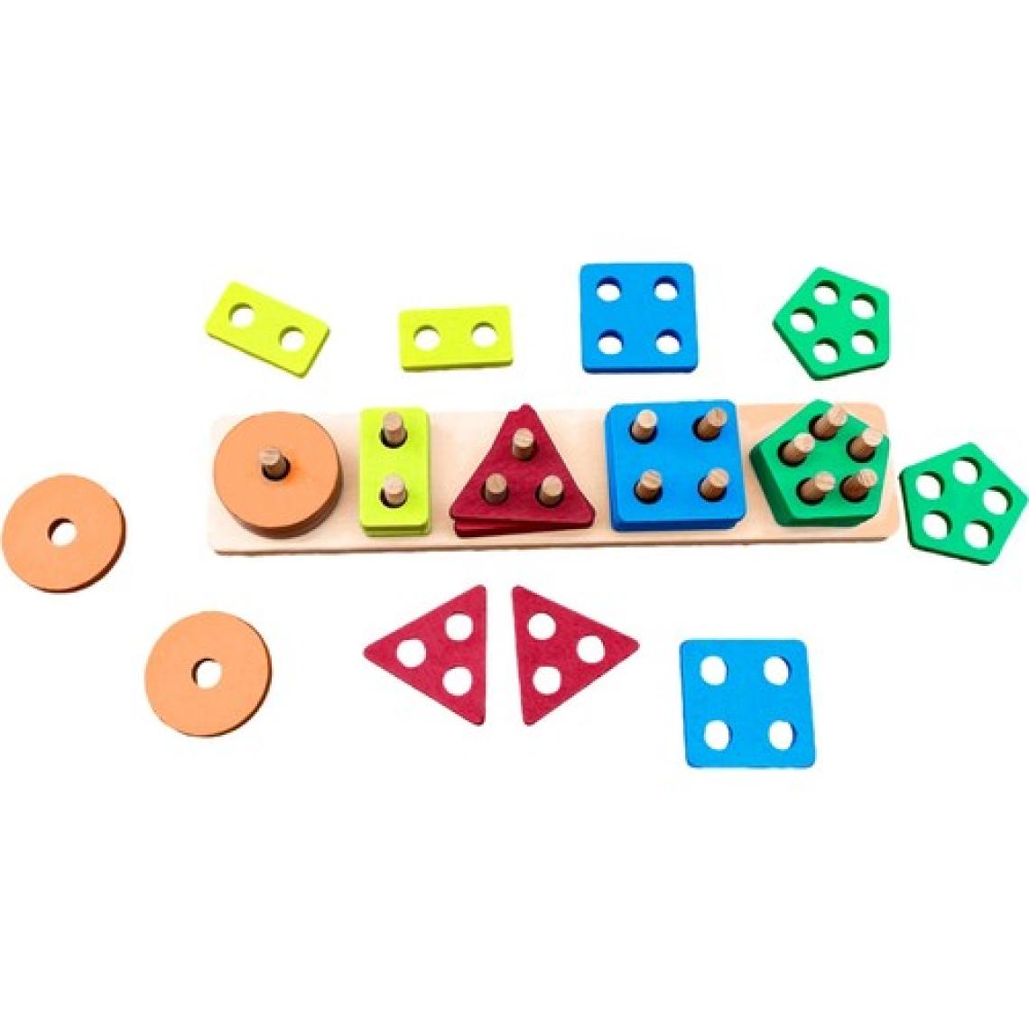 Hamaha Wooden Toys Doğal Ahşap Eğitici Oyuncak Dikdörtgen 5'li Sütun Geometrik Şekil HMH-055